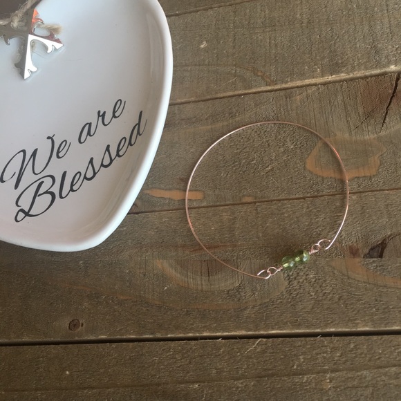 Handmade Jewelry - Rose Gold Peridot Bangle Bracelet